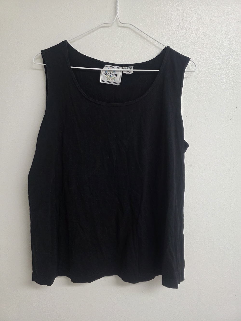 Just Cents Black Scoop Neck Tank Top (0553)